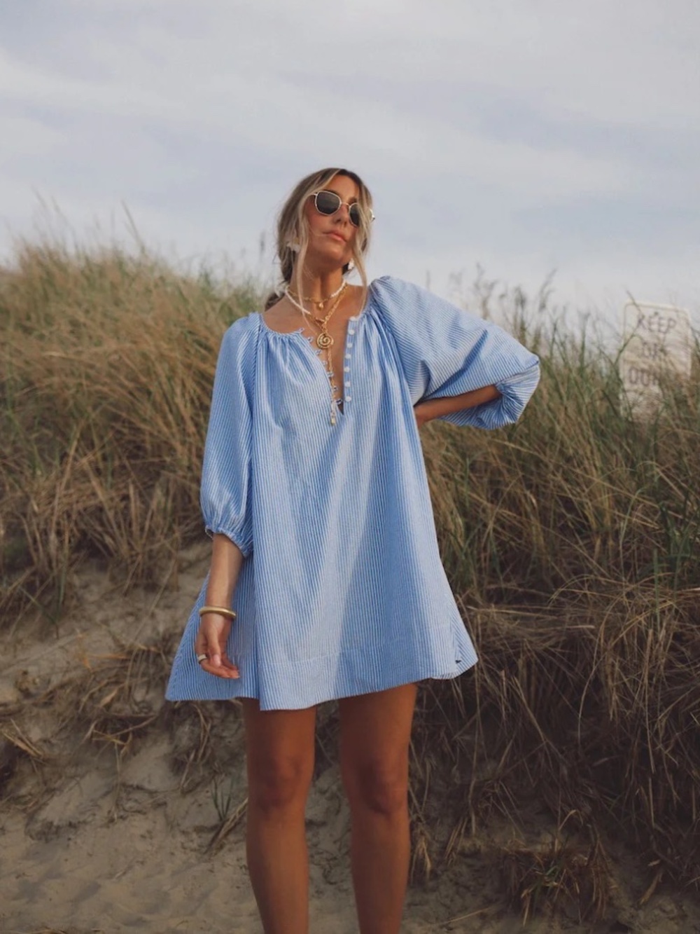 How Do You Wear That NWT Claire Mini Swing Dress Blue y A-Line Dress Size S-M